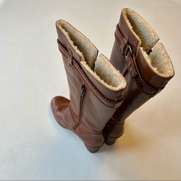 UGG Maxene Leather Tall Wedge Boots Style 1942 - Picture 10 of 14